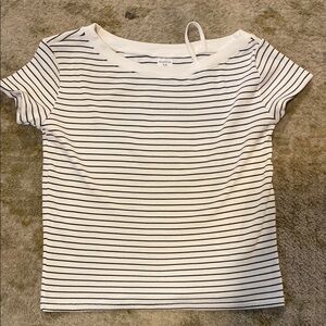 Abercrombie kids Striped White and Black T-Shirt